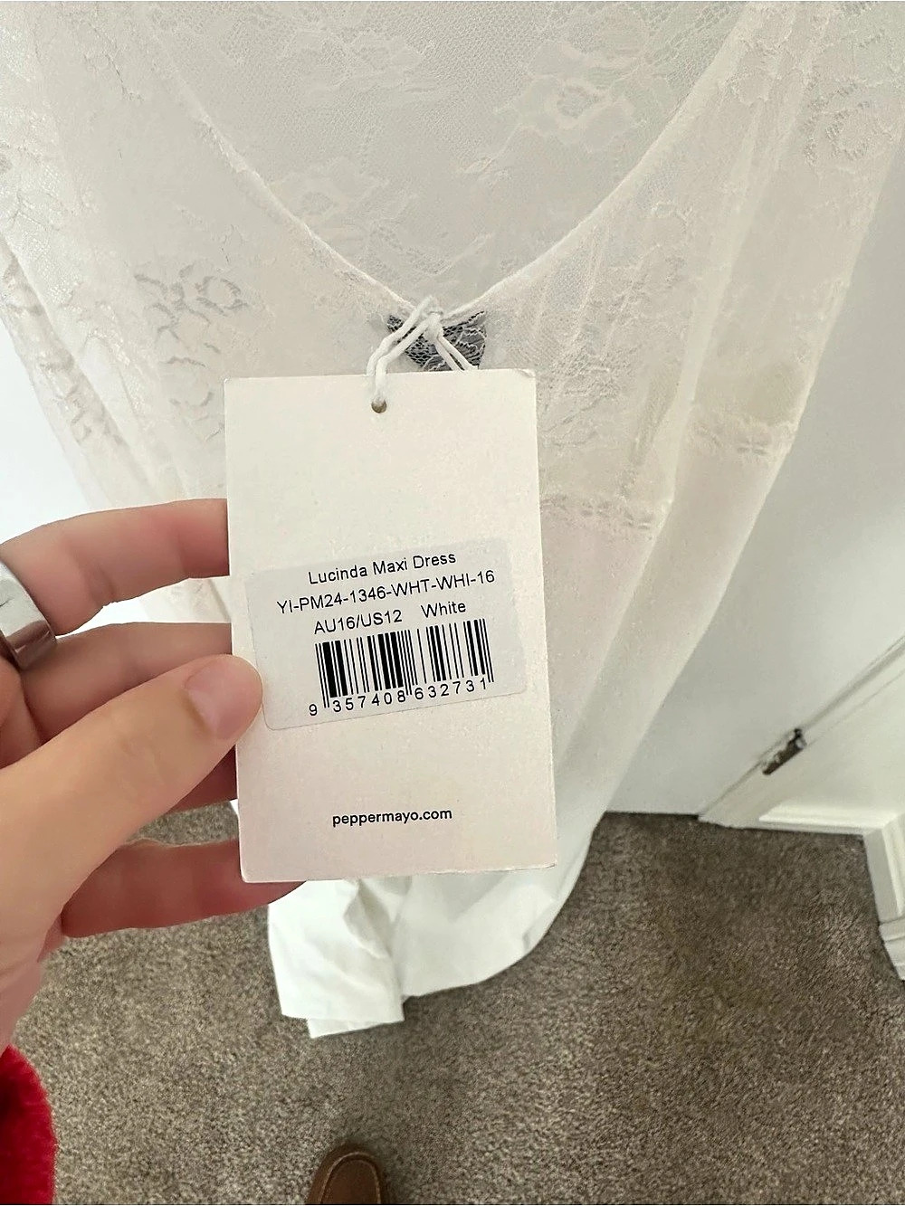 Peppermayo Lucinda Maxi Dress White Size 12 - Picture 6 of 6